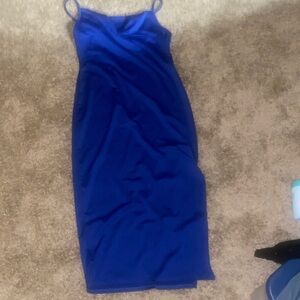 Chic Royal Blue Midi Dress